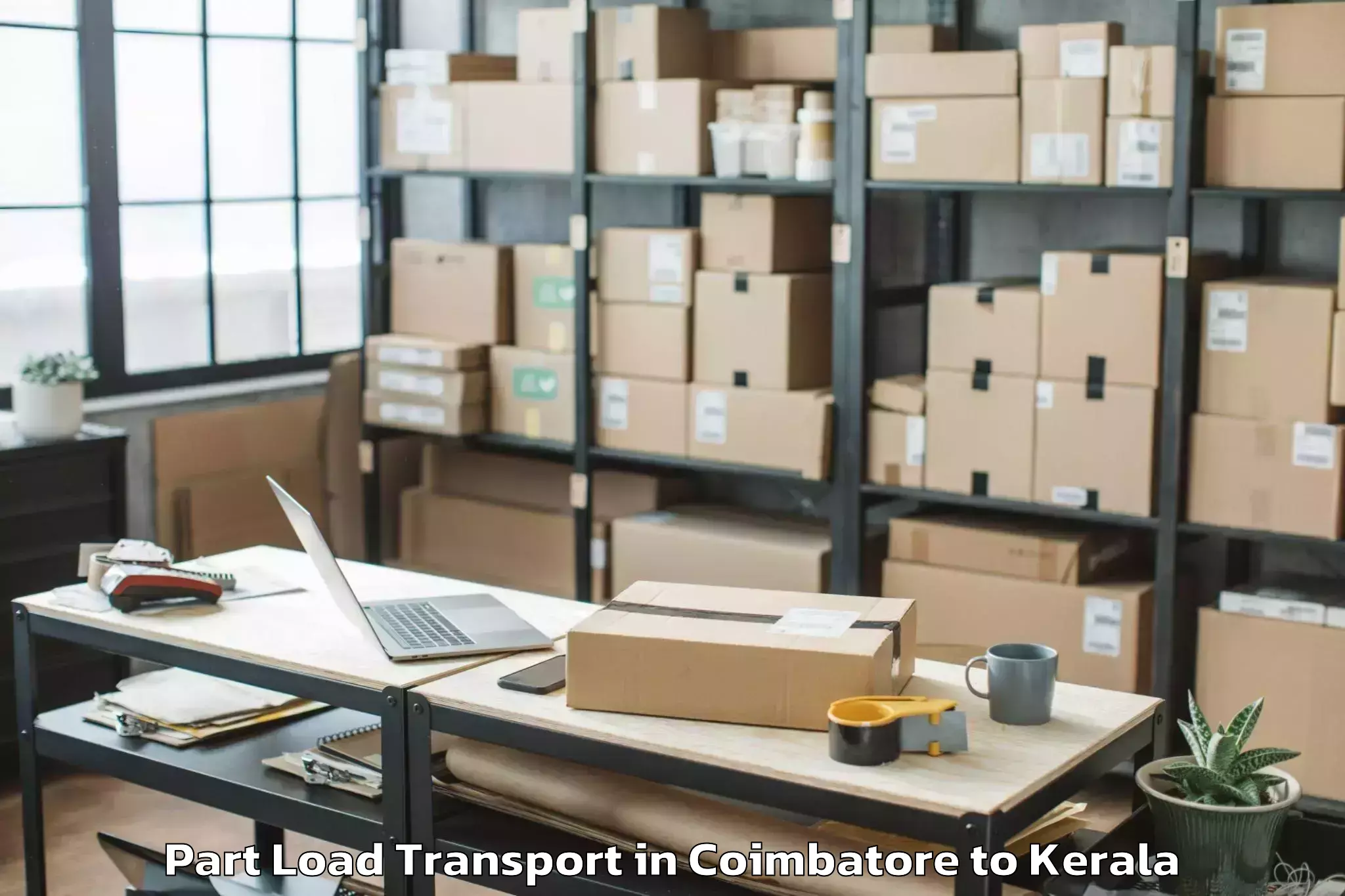 Discover Coimbatore to Piravam Part Load Transport